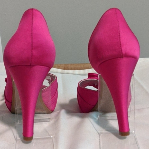 David's Bridal hot pink Maribelle heels - Picture 6 of 8